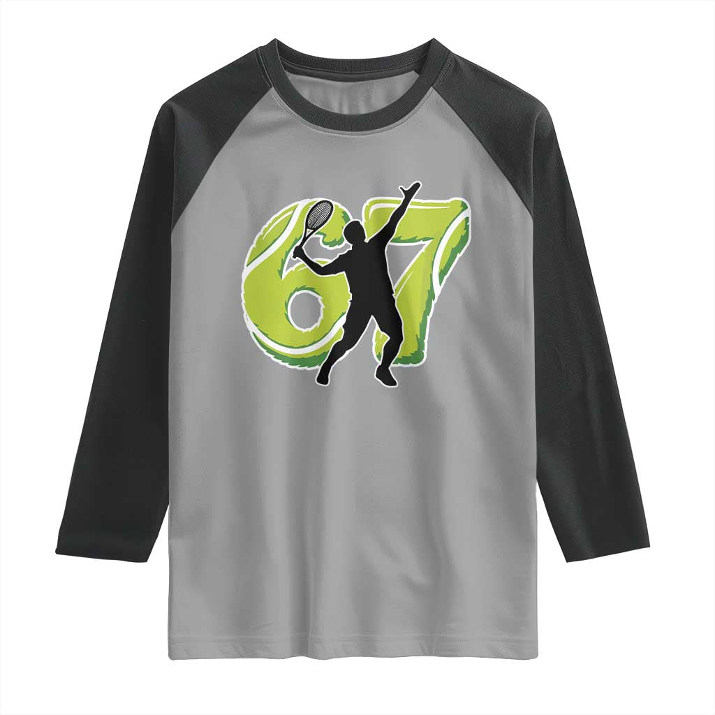 Funny Gen Z Alpha Gift Raglan Shirt Six Seven Meme Tennis Lover - Wonder Print Shop