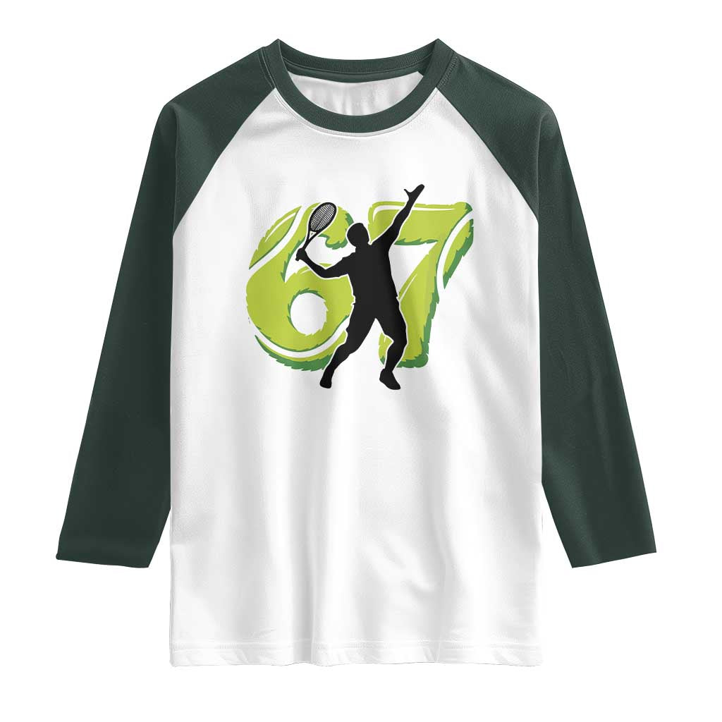 Funny Gen Z Alpha Gift Raglan Shirt Six Seven Meme Tennis Lover - Wonder Print Shop