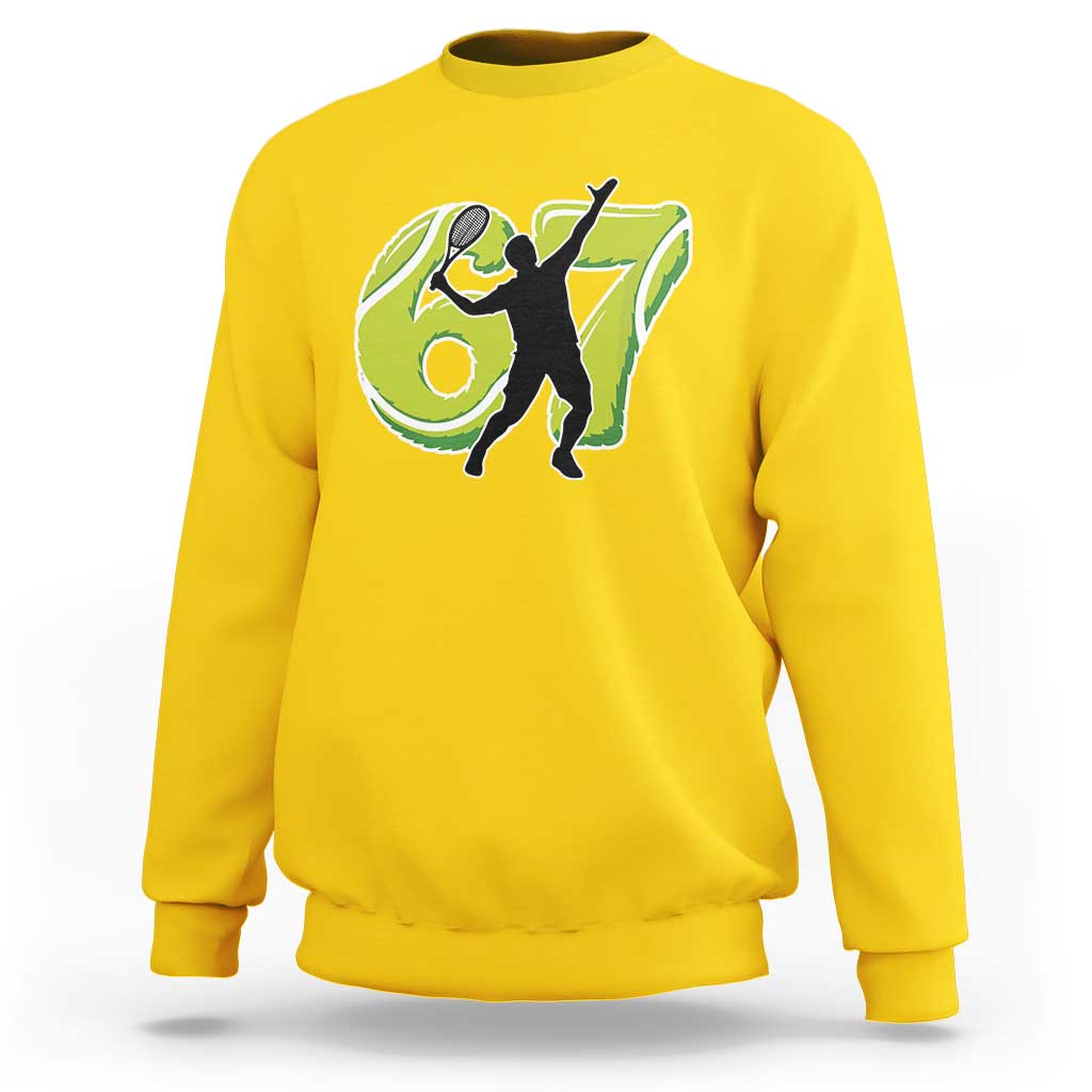 Funny Gen Z Alpha Gift Sweatshirt Six Seven Meme Tennis Lover - Wonder Print Shop