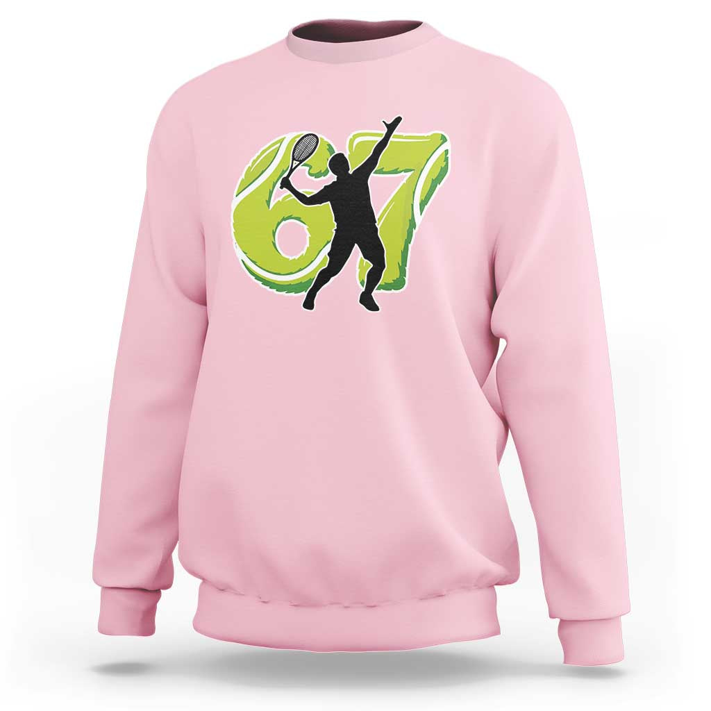 Funny Gen Z Alpha Gift Sweatshirt Six Seven Meme Tennis Lover - Wonder Print Shop