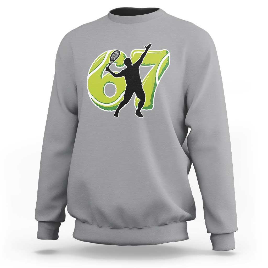 Funny Gen Z Alpha Gift Sweatshirt Six Seven Meme Tennis Lover - Wonder Print Shop
