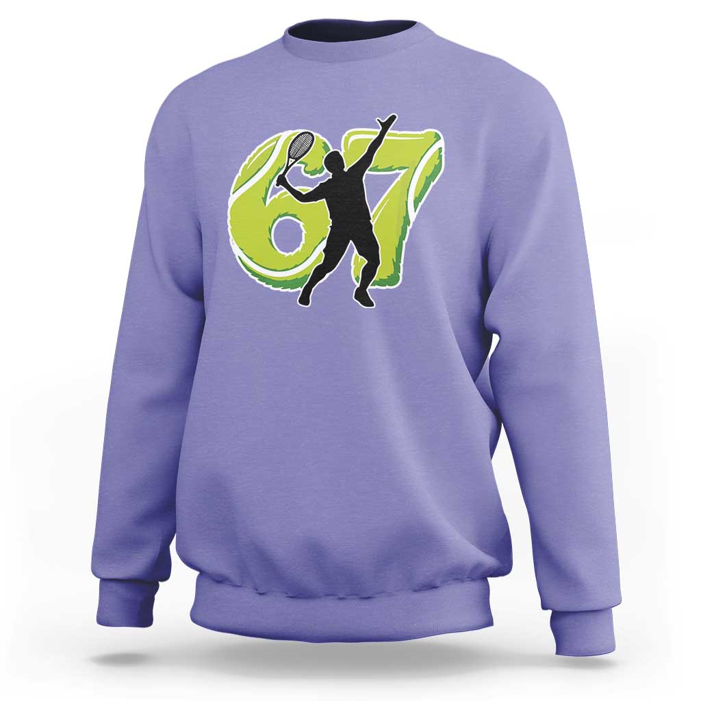 Funny Gen Z Alpha Gift Sweatshirt Six Seven Meme Tennis Lover - Wonder Print Shop