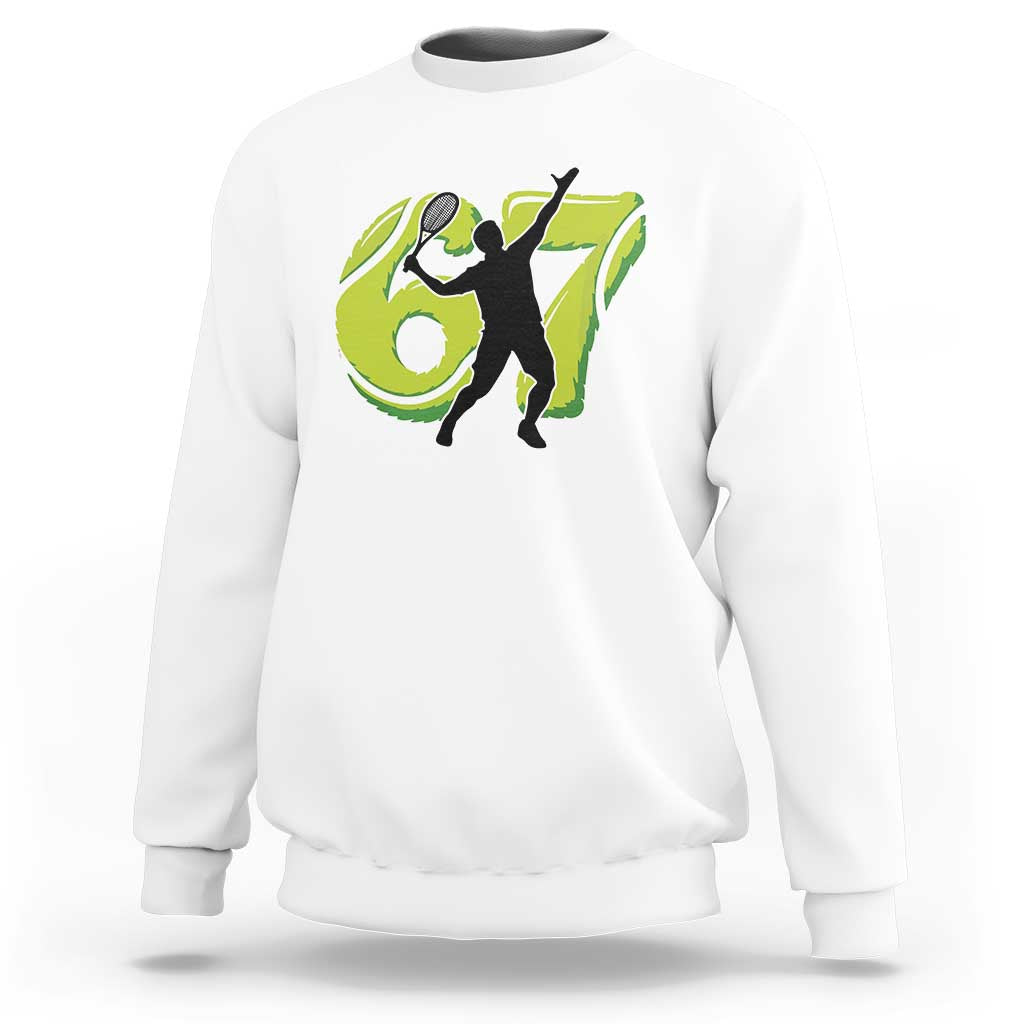 Funny Gen Z Alpha Gift Sweatshirt Six Seven Meme Tennis Lover - Wonder Print Shop