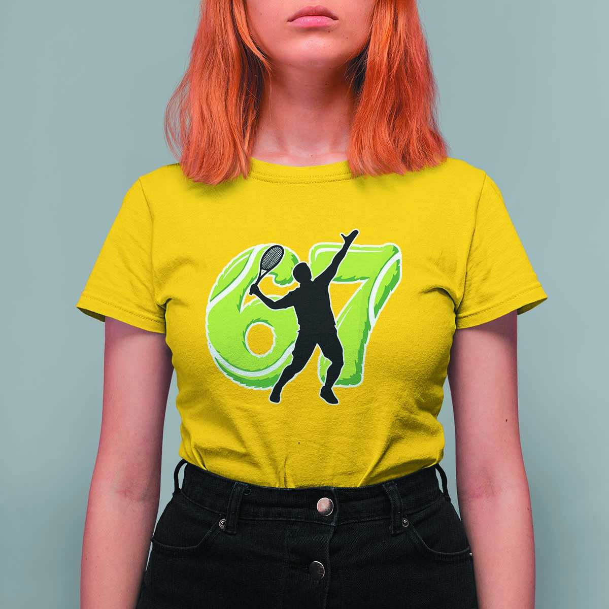 Funny Gen Z Alpha Gift T Shirt For Women Six Seven Meme Tennis Lover - Wonder Print Shop