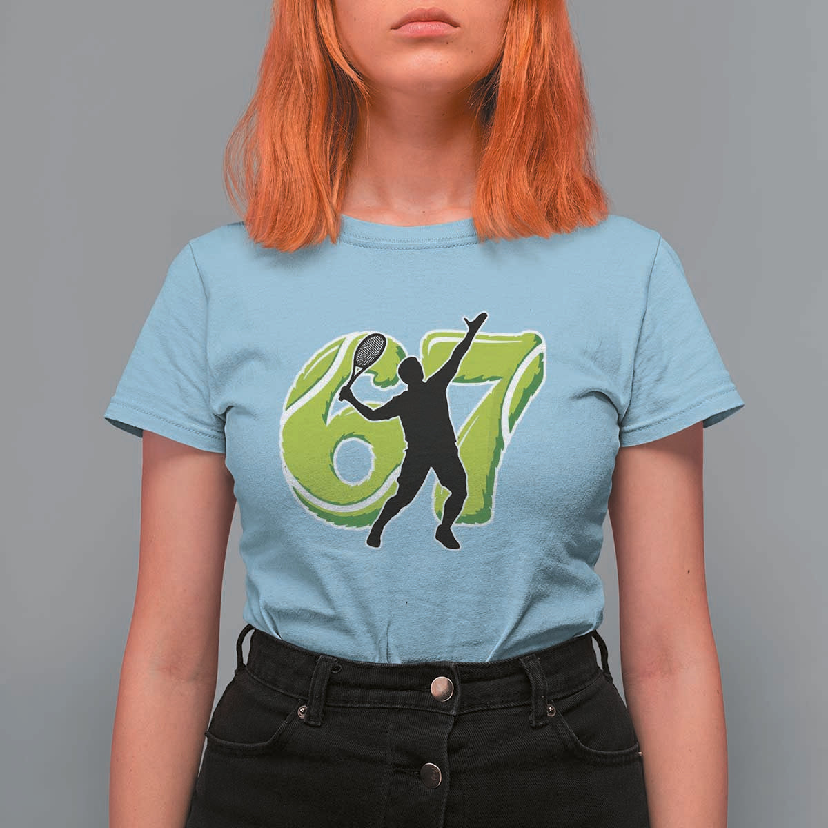 Funny Gen Z Alpha Gift T Shirt For Women Six Seven Meme Tennis Lover - Wonder Print Shop