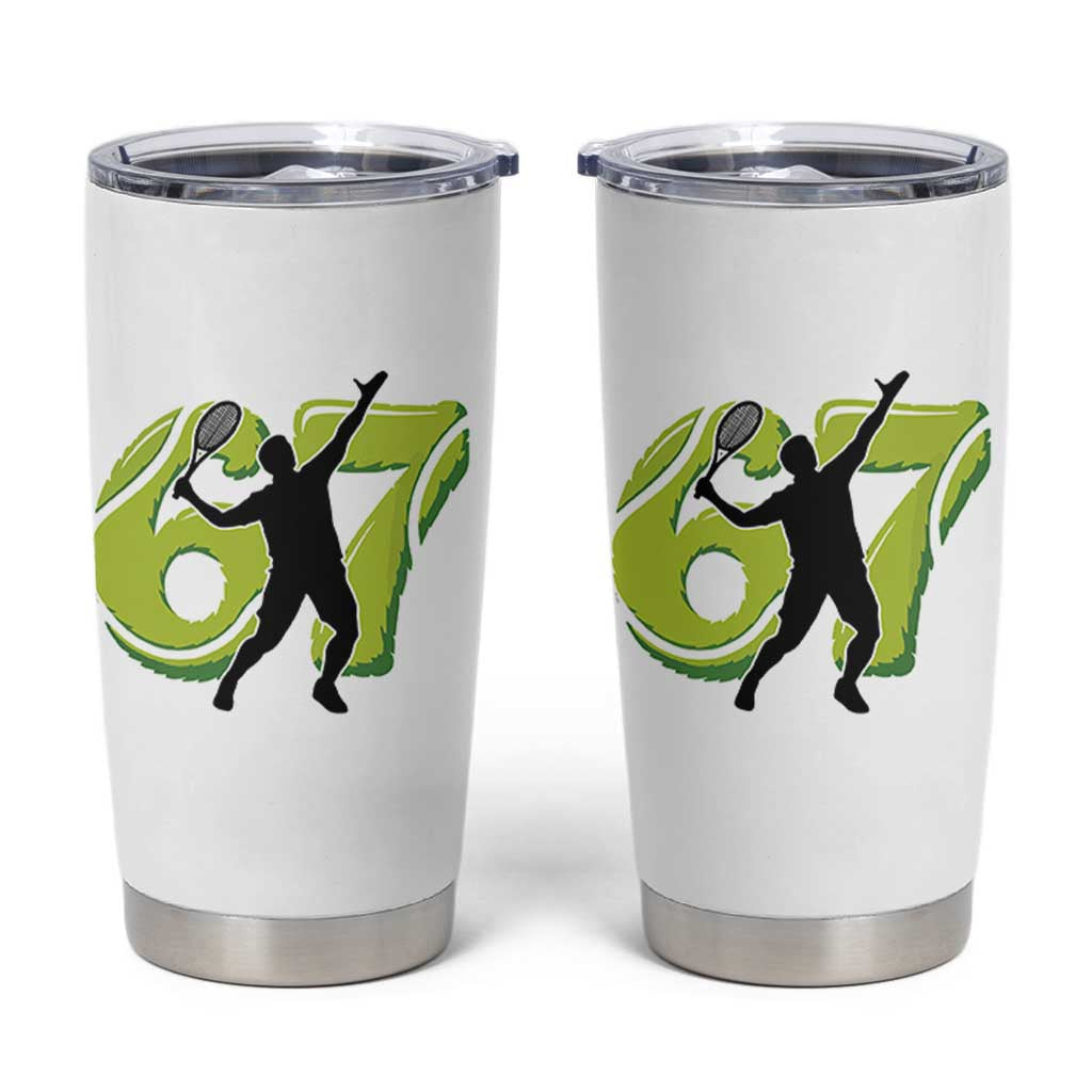 Funny Gen Z Alpha Gift Tumbler Cup Six Seven Meme Tennis Lover - Wonder Print Shop