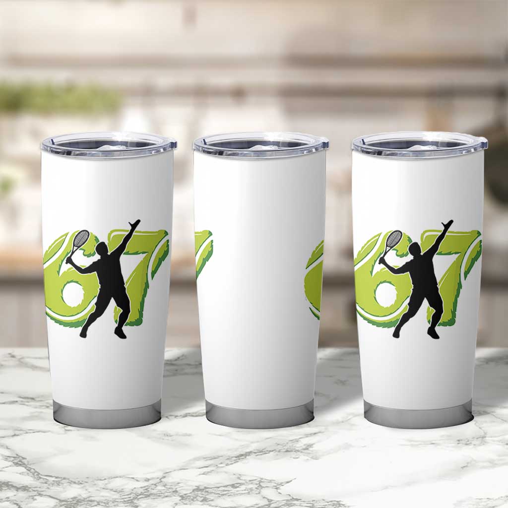 Funny Gen Z Alpha Gift Tumbler Cup Six Seven Meme Tennis Lover - Wonder Print Shop