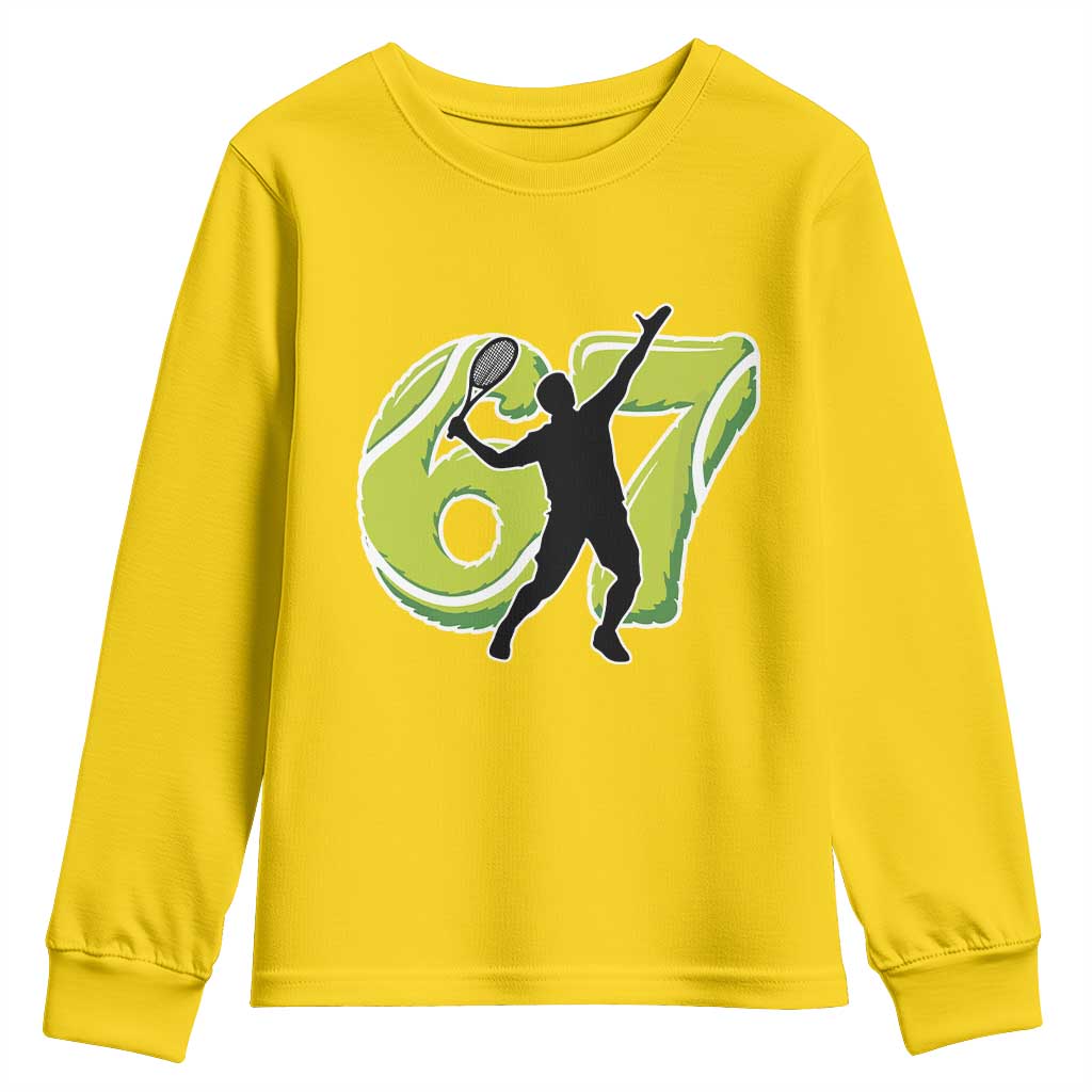 Funny Gen Z Alpha Gift Youth Sweatshirt Six Seven Meme Tennis Lover - Wonder Print Shop