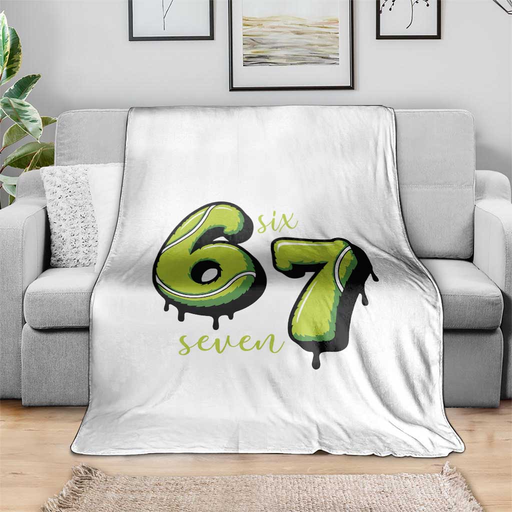 Six Seven Meme Tennis Lover Throw Blanket Gen Alpha Slang Gift - Wonder Print Shop