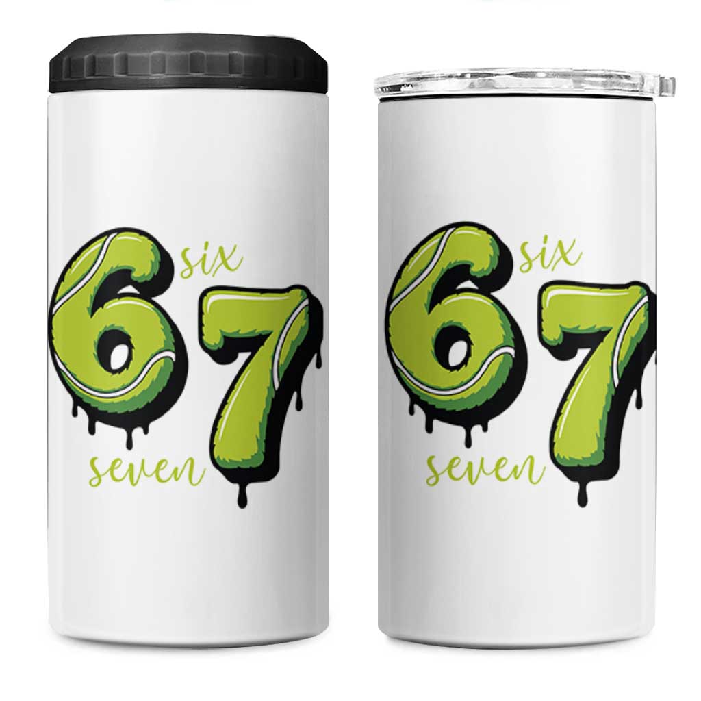 Six Seven Meme Tennis Lover 4 in 1 Can Cooler Tumbler Gen Alpha Slang Gift - Wonder Print Shop