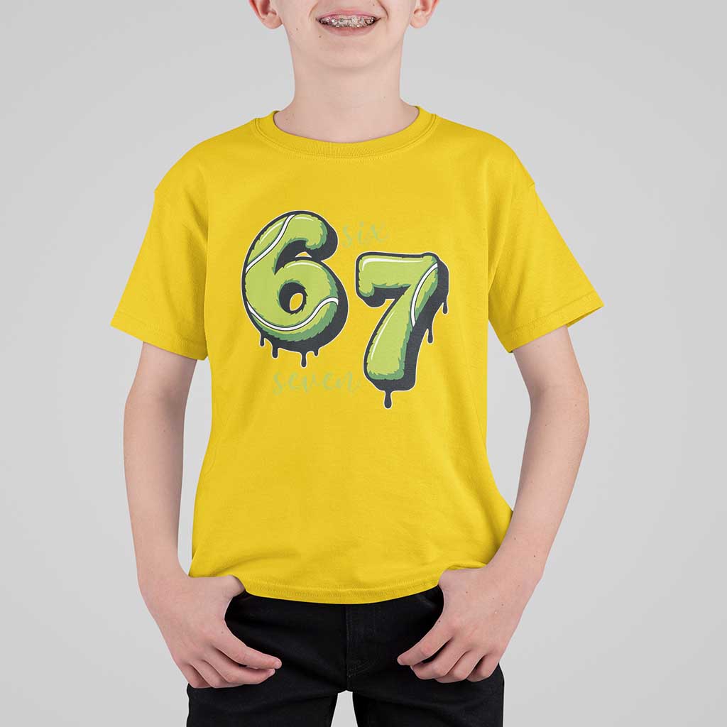 Six Seven Meme Tennis Lover T Shirt For Kid Gen Alpha Slang Gift - Wonder Print Shop