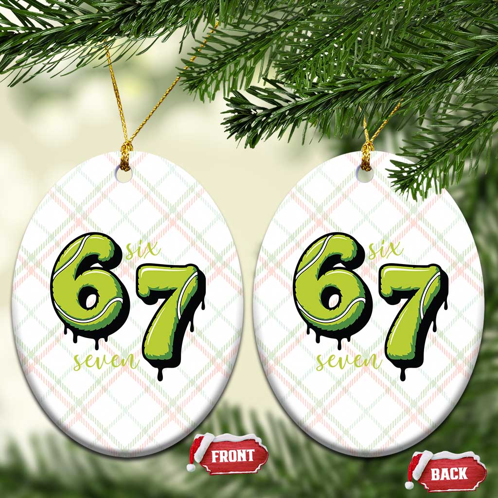 Six Seven Meme Tennis Lover Ceramic Ornament Gen Alpha Slang Gift - Wonder Print Shop