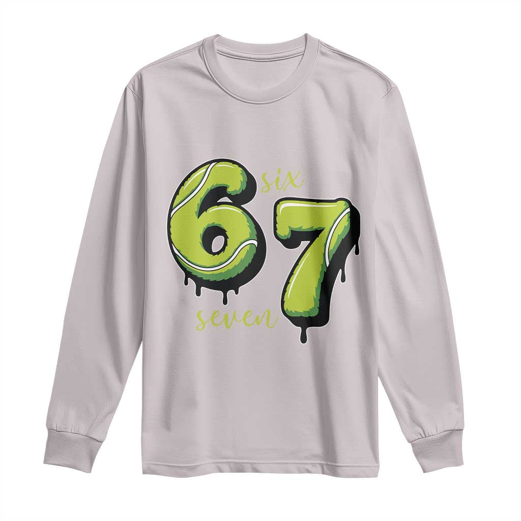 Six Seven Meme Tennis Lover Long Sleeve Shirt Gen Alpha Slang Gift - Wonder Print Shop