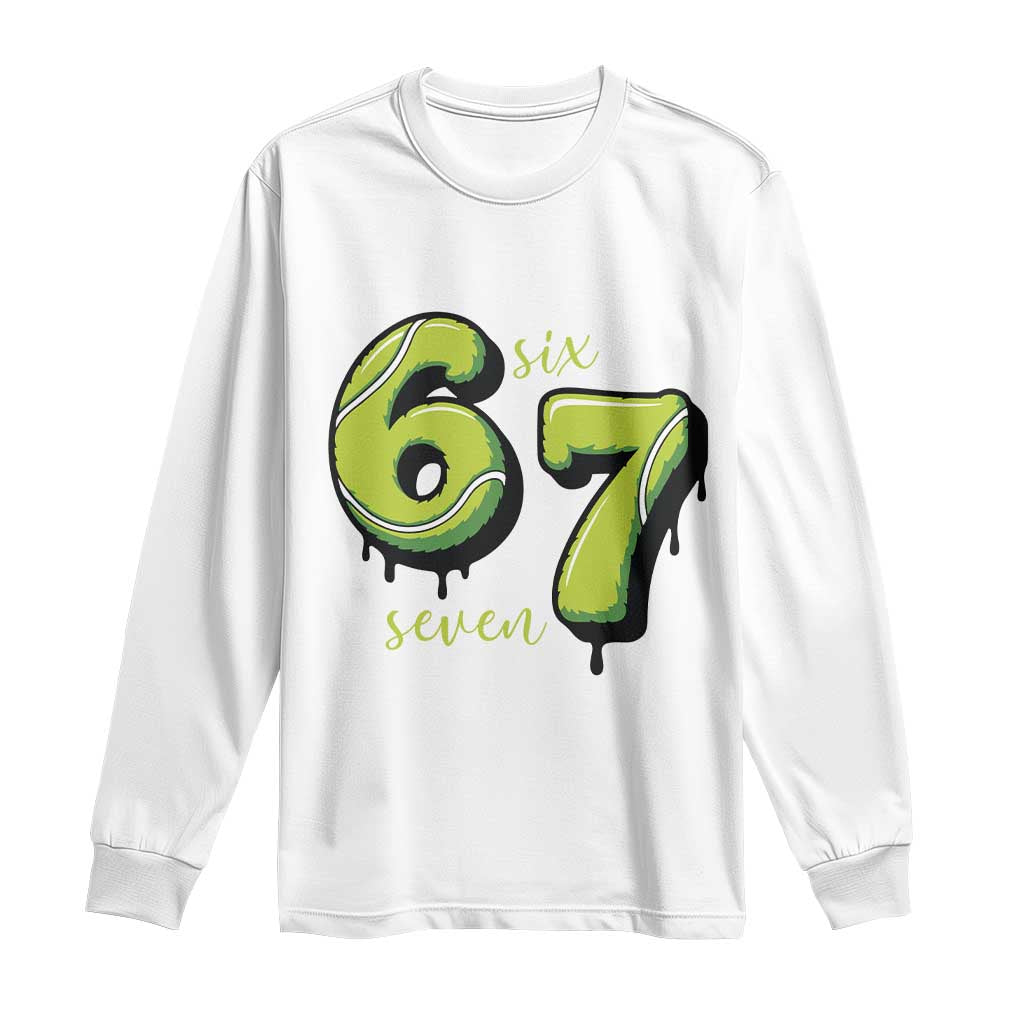 Six Seven Meme Tennis Lover Long Sleeve Shirt Gen Alpha Slang Gift - Wonder Print Shop