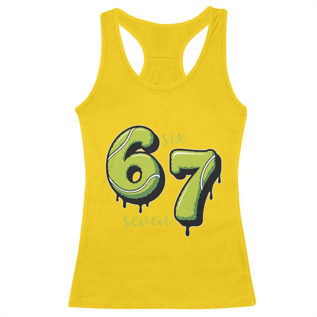 Six Seven Meme Tennis Lover Racerback Tank Top Gen Alpha Slang Gift - Wonder Print Shop