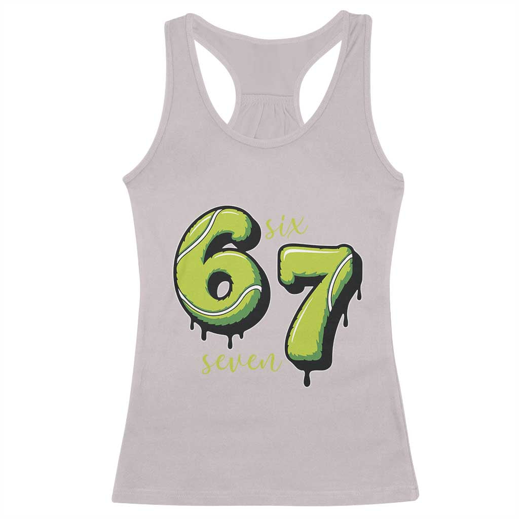 Six Seven Meme Tennis Lover Racerback Tank Top Gen Alpha Slang Gift - Wonder Print Shop