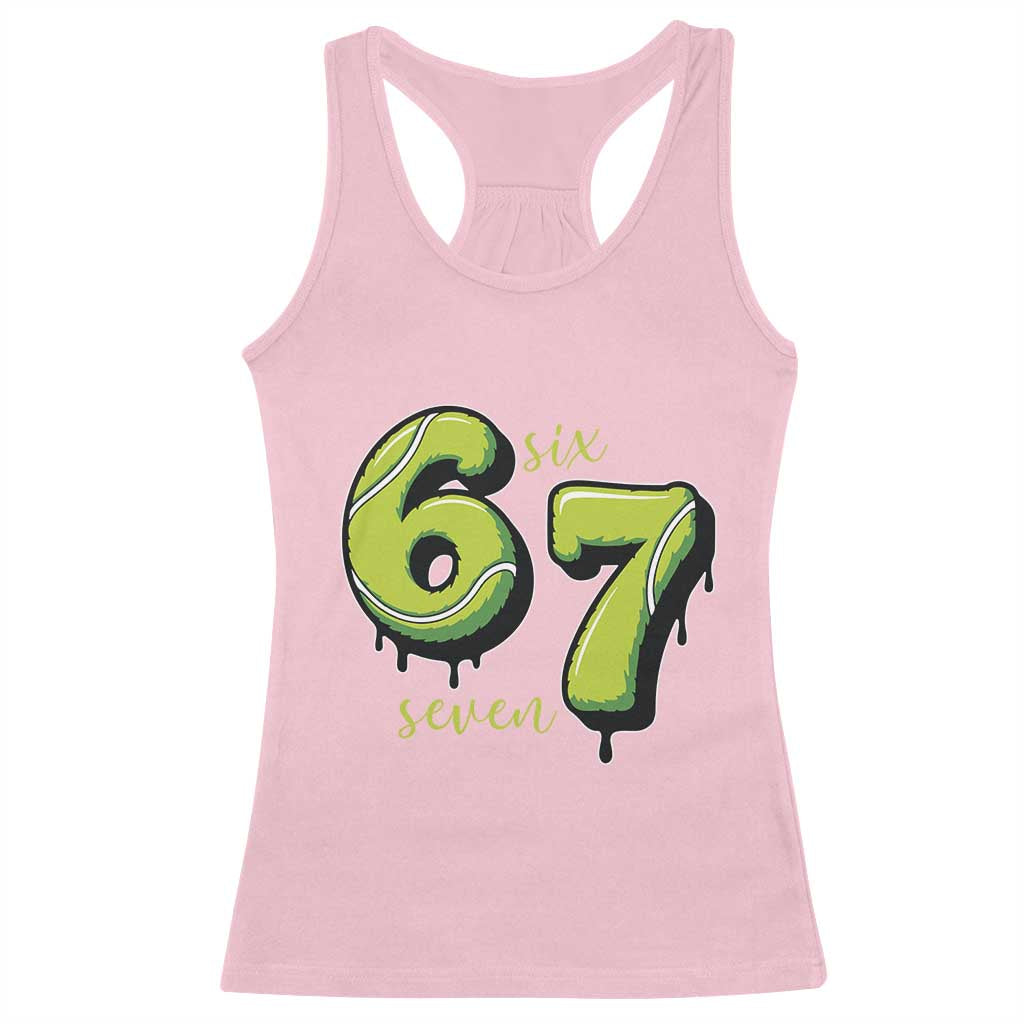 Six Seven Meme Tennis Lover Racerback Tank Top Gen Alpha Slang Gift - Wonder Print Shop