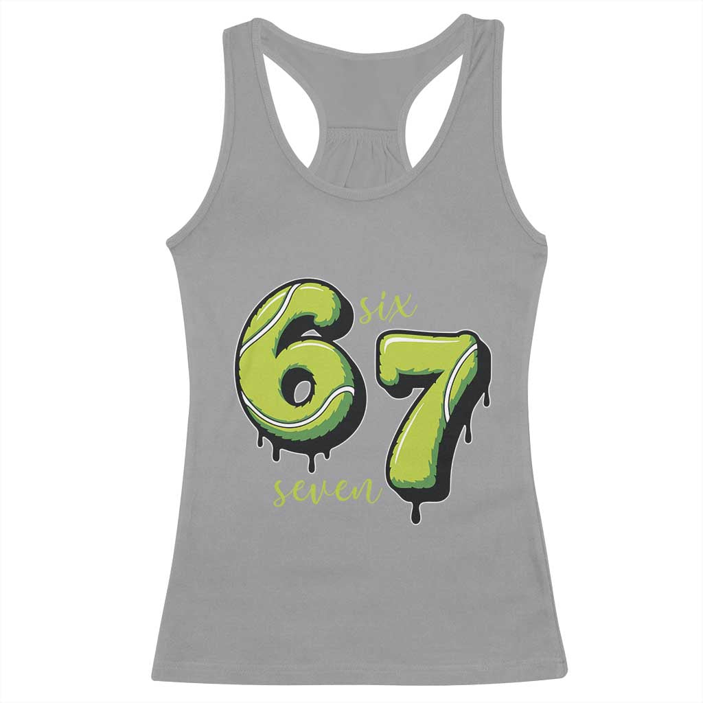 Six Seven Meme Tennis Lover Racerback Tank Top Gen Alpha Slang Gift - Wonder Print Shop