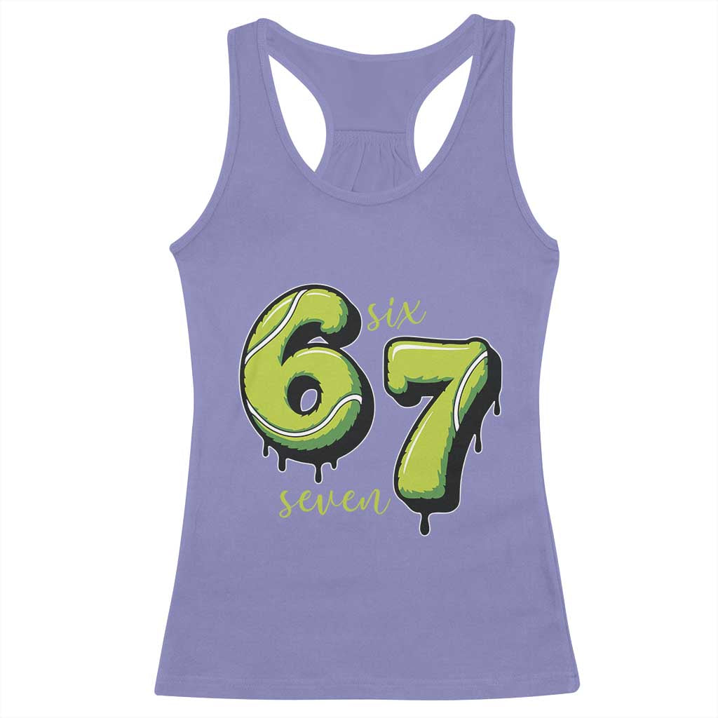 Six Seven Meme Tennis Lover Racerback Tank Top Gen Alpha Slang Gift - Wonder Print Shop