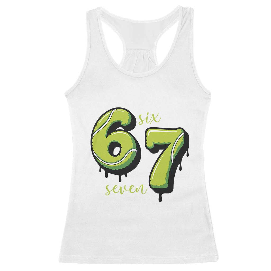 Six Seven Meme Tennis Lover Racerback Tank Top Gen Alpha Slang Gift - Wonder Print Shop