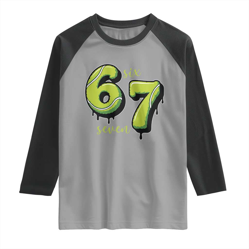Six Seven Meme Tennis Lover Raglan Shirt Gen Alpha Slang Gift - Wonder Print Shop