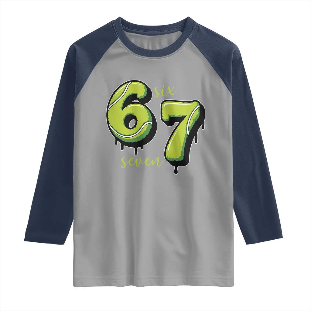 Six Seven Meme Tennis Lover Raglan Shirt Gen Alpha Slang Gift - Wonder Print Shop
