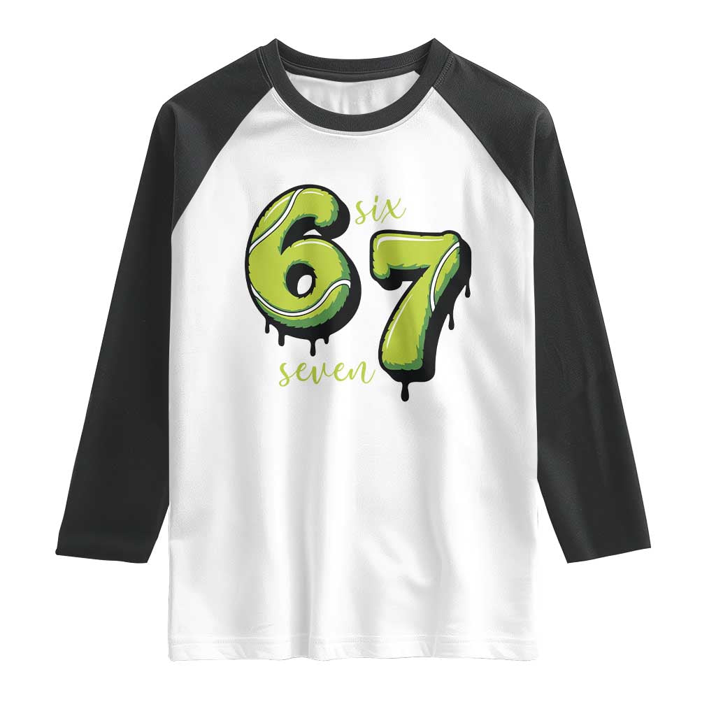 Six Seven Meme Tennis Lover Raglan Shirt Gen Alpha Slang Gift - Wonder Print Shop