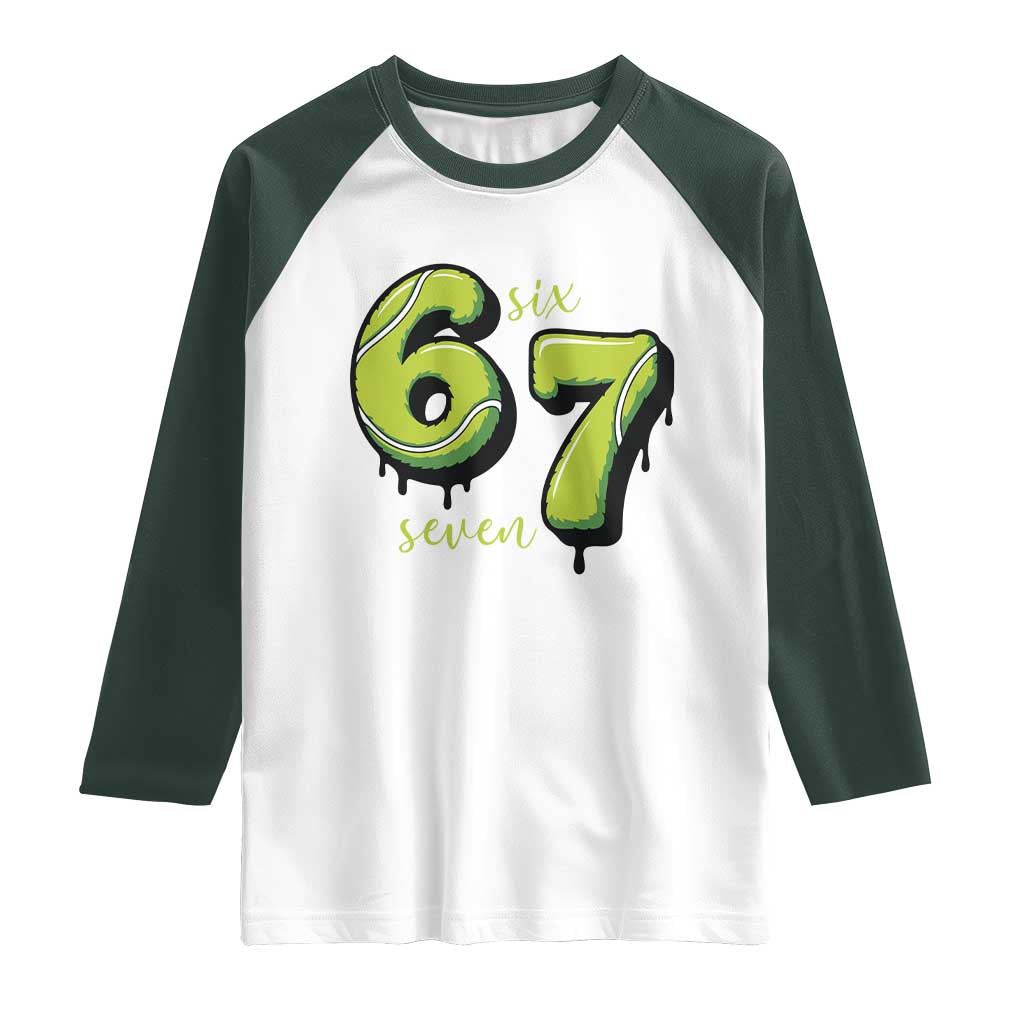 Six Seven Meme Tennis Lover Raglan Shirt Gen Alpha Slang Gift - Wonder Print Shop