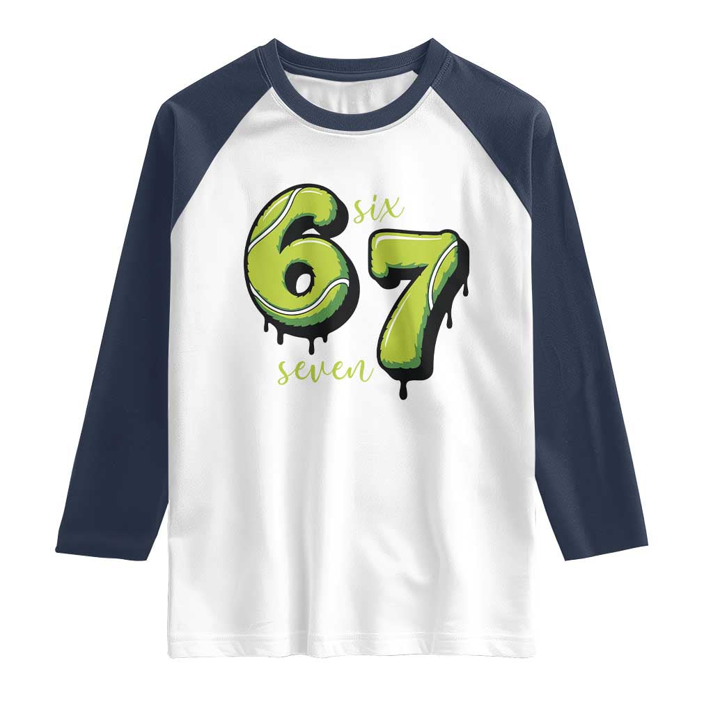 Six Seven Meme Tennis Lover Raglan Shirt Gen Alpha Slang Gift - Wonder Print Shop