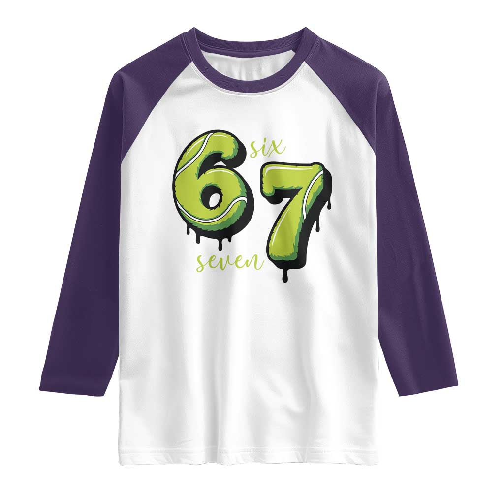 Six Seven Meme Tennis Lover Raglan Shirt Gen Alpha Slang Gift - Wonder Print Shop