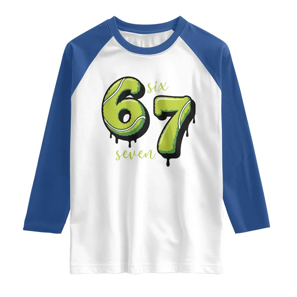 Six Seven Meme Tennis Lover Raglan Shirt Gen Alpha Slang Gift - Wonder Print Shop