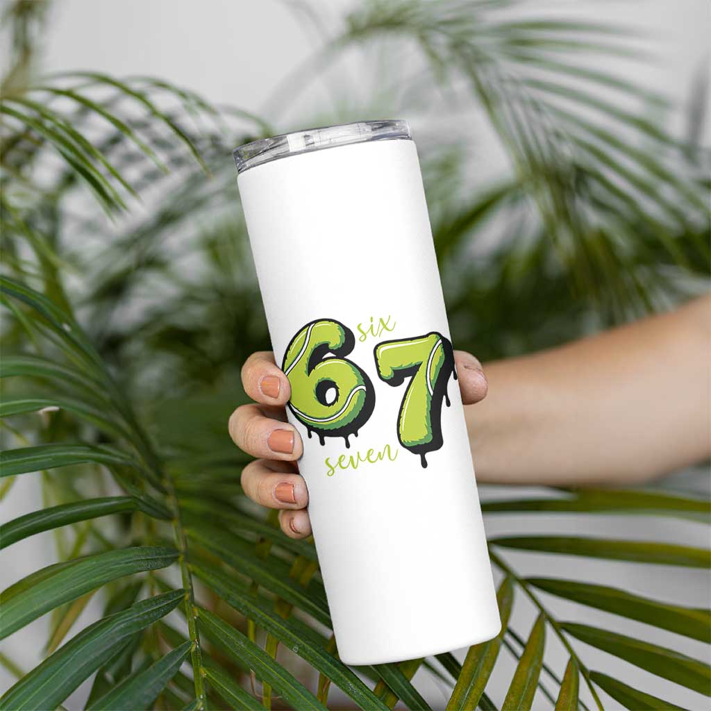 Six Seven Meme Tennis Lover Skinny Tumbler Gen Alpha Slang Gift - Wonder Print Shop