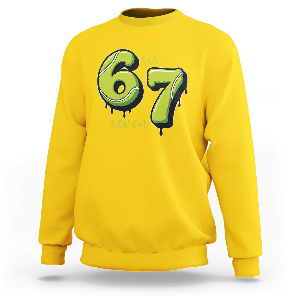 Six Seven Meme Tennis Lover Sweatshirt Gen Alpha Slang Gift - Wonder Print Shop