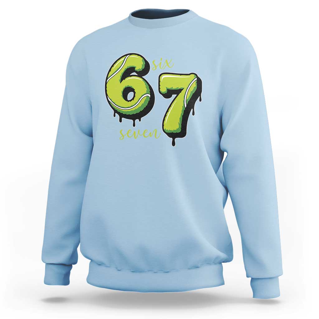 Six Seven Meme Tennis Lover Sweatshirt Gen Alpha Slang Gift - Wonder Print Shop