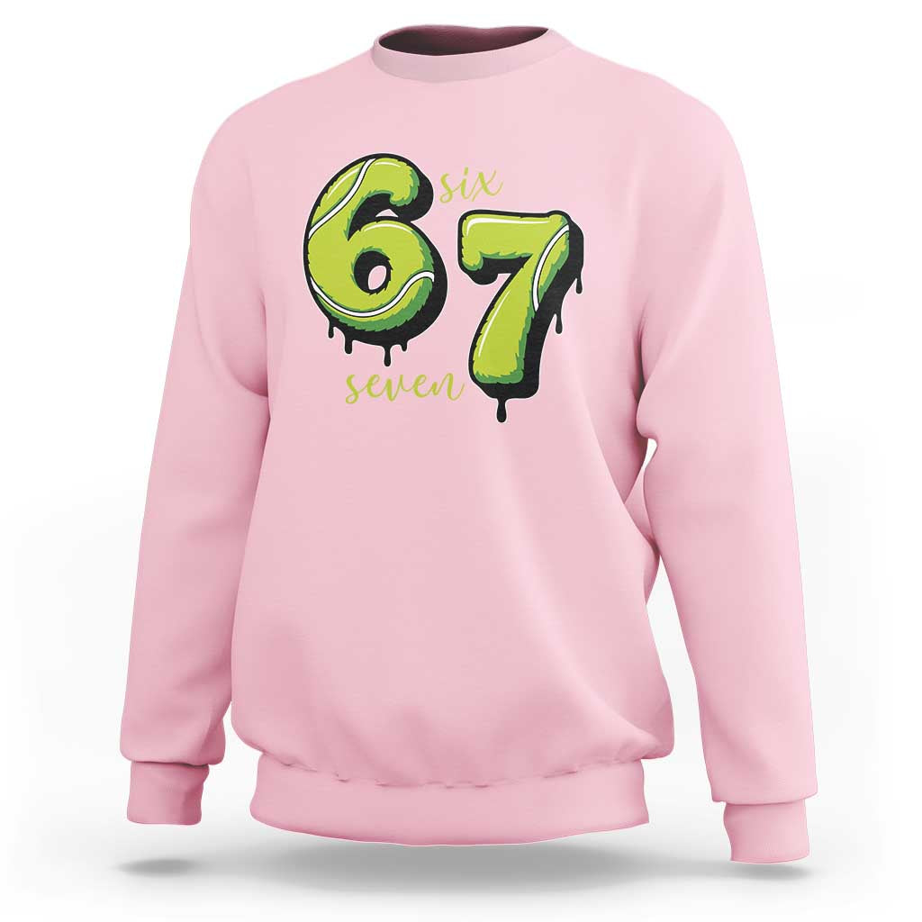 Six Seven Meme Tennis Lover Sweatshirt Gen Alpha Slang Gift - Wonder Print Shop