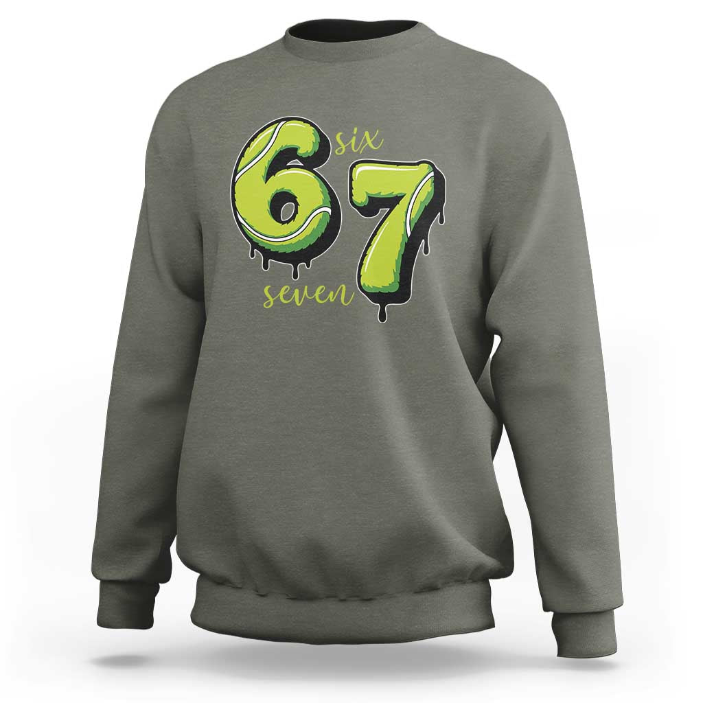 Six Seven Meme Tennis Lover Sweatshirt Gen Alpha Slang Gift - Wonder Print Shop