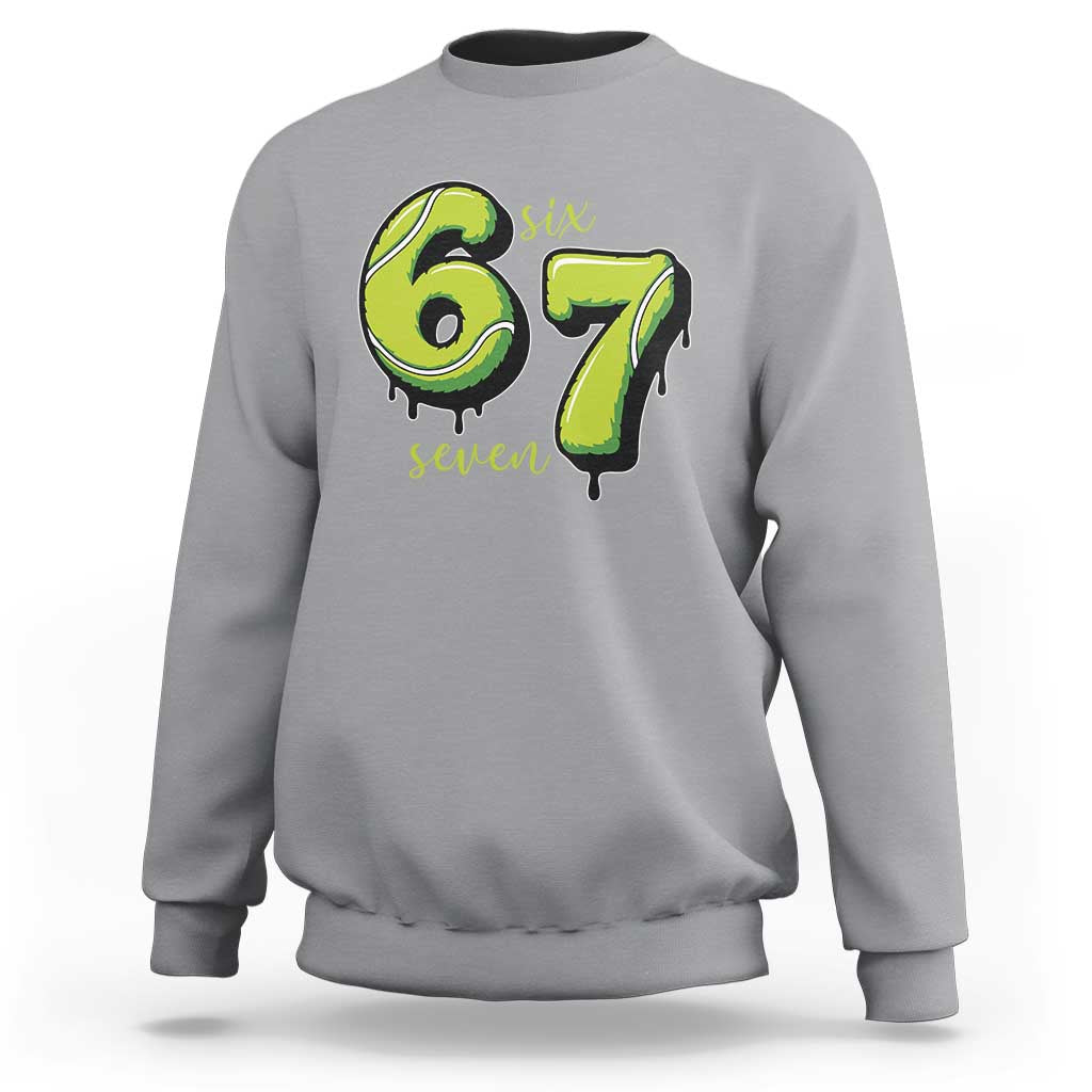 Six Seven Meme Tennis Lover Sweatshirt Gen Alpha Slang Gift - Wonder Print Shop