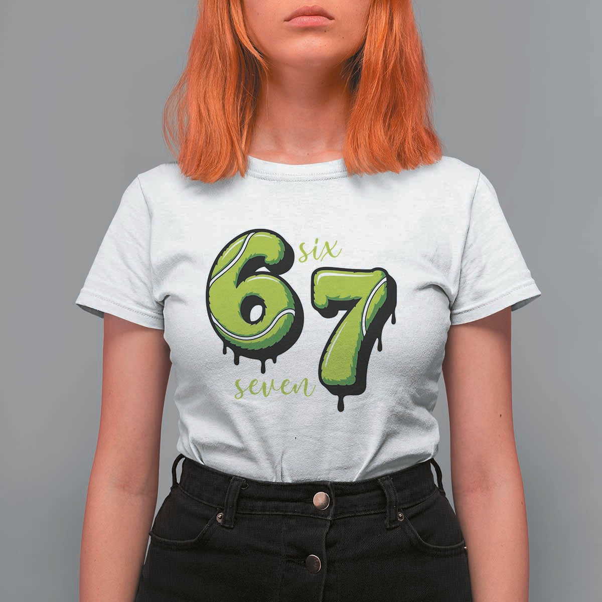 Six Seven Meme Tennis Lover T Shirt For Women Gen Alpha Slang Gift - Wonder Print Shop
