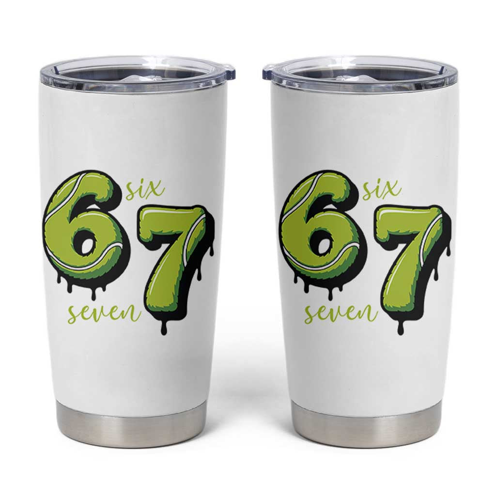 Six Seven Meme Tennis Lover Tumbler Cup Gen Alpha Slang Gift - Wonder Print Shop