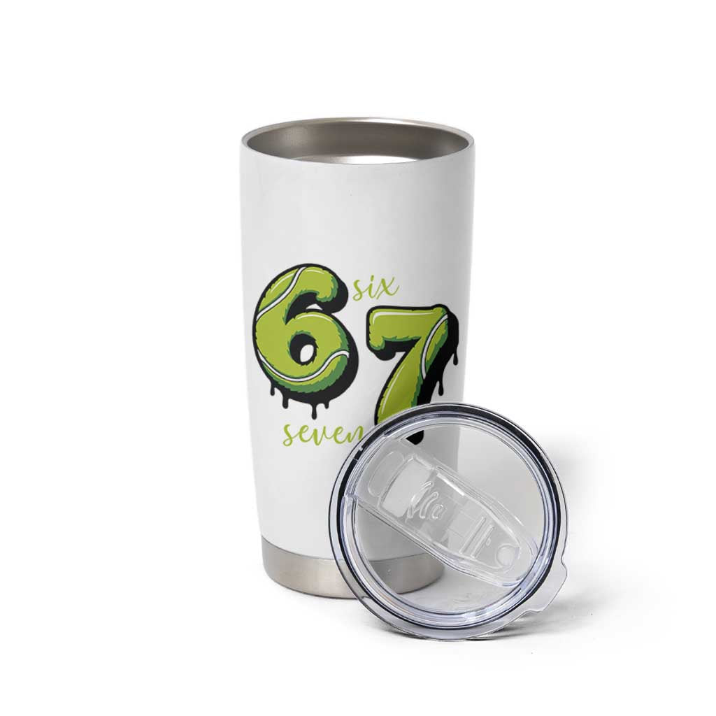 Six Seven Meme Tennis Lover Tumbler Cup Gen Alpha Slang Gift - Wonder Print Shop