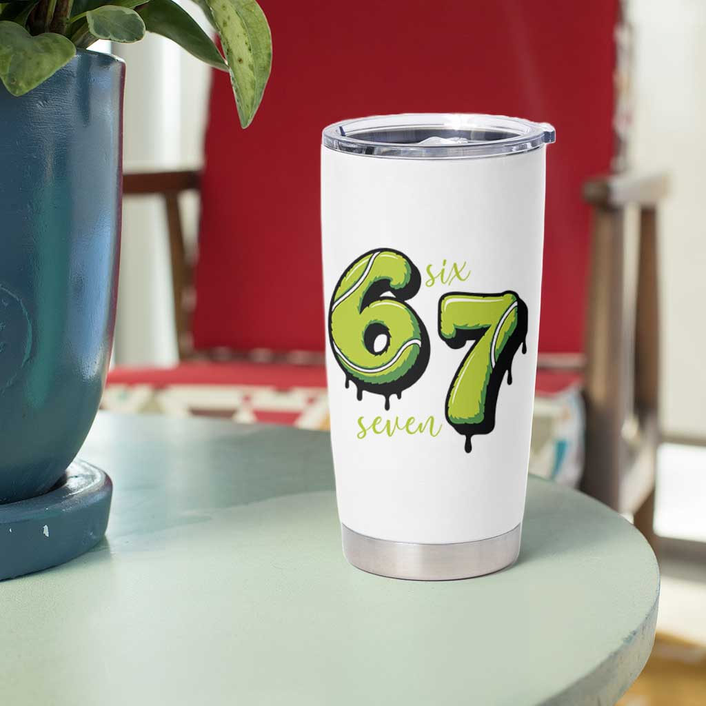 Six Seven Meme Tennis Lover Tumbler Cup Gen Alpha Slang Gift - Wonder Print Shop