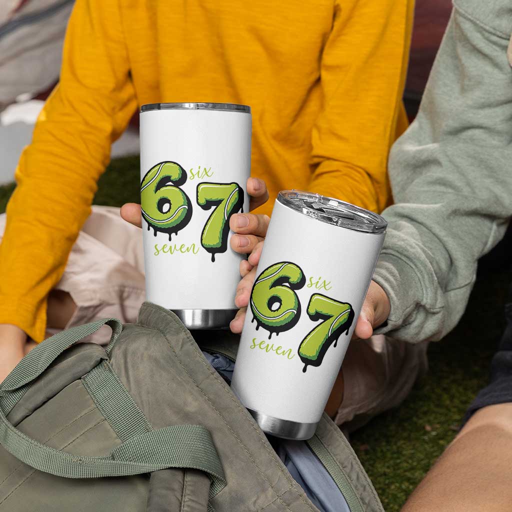 Six Seven Meme Tennis Lover Tumbler Cup Gen Alpha Slang Gift - Wonder Print Shop