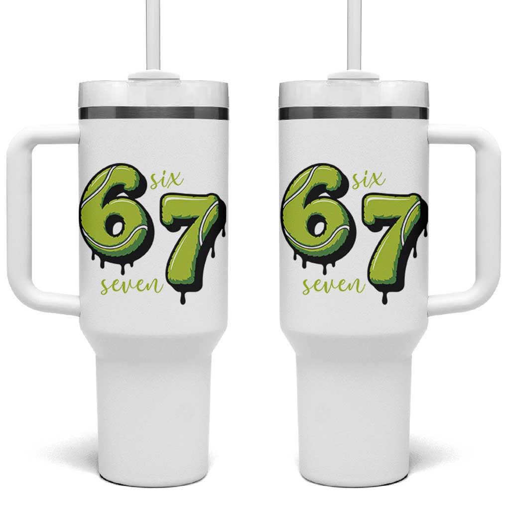 Six Seven Meme Tennis Lover Tumbler With Handle Gen Alpha Slang Gift - Wonder Print Shop