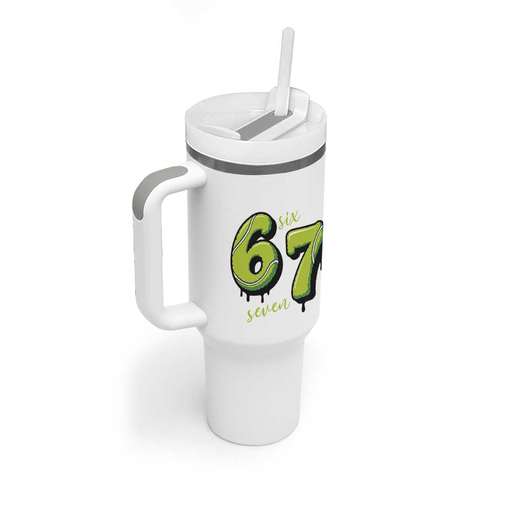 Six Seven Meme Tennis Lover Tumbler With Handle Gen Alpha Slang Gift - Wonder Print Shop
