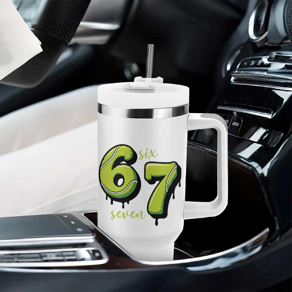 Six Seven Meme Tennis Lover Tumbler With Handle Gen Alpha Slang Gift - Wonder Print Shop