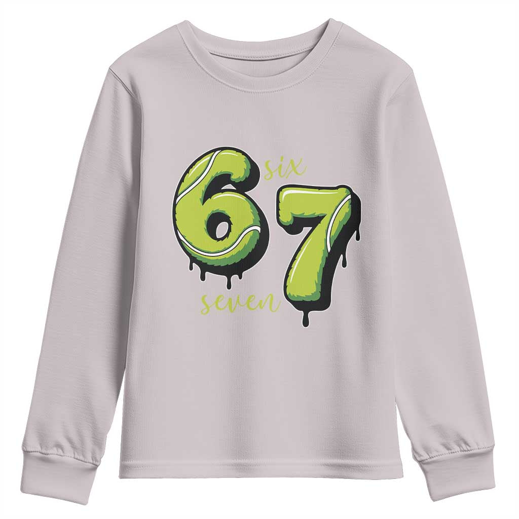 Six Seven Meme Tennis Lover Youth Sweatshirt Gen Alpha Slang Gift - Wonder Print Shop
