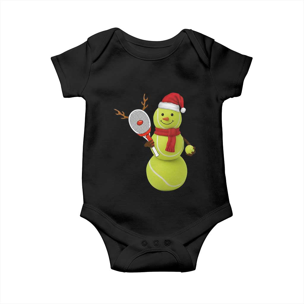 Funny Christmas Tennis Snowman Baby Onesie Tennis Lover Gift - Wonder Print Shop