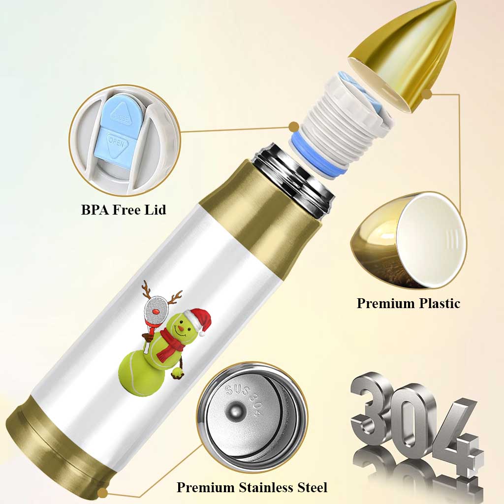 Funny Christmas Tennis Snowman Bullet Tumbler Tennis Lover Gift - Wonder Print Shop