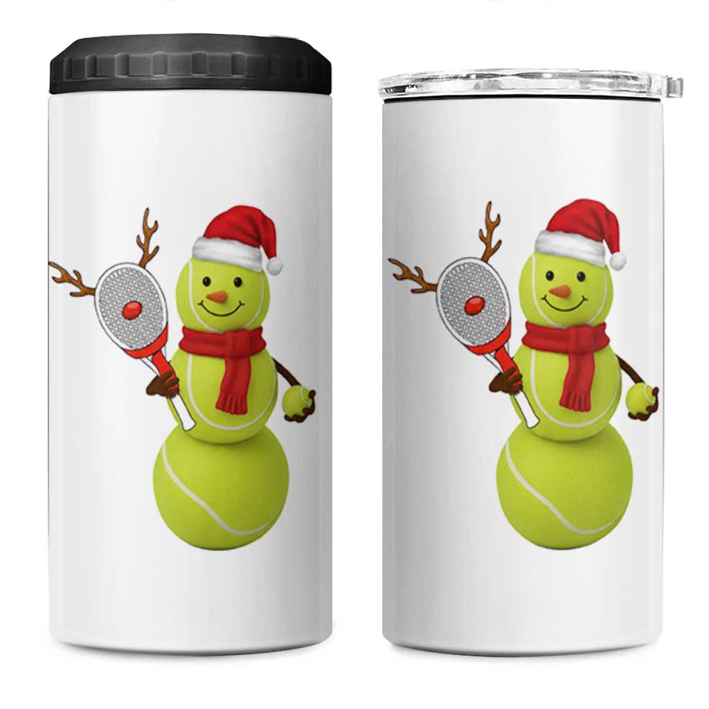 Funny Christmas Tennis Snowman 4 in 1 Can Cooler Tumbler Tennis Lover Gift - Wonder Print Shop
