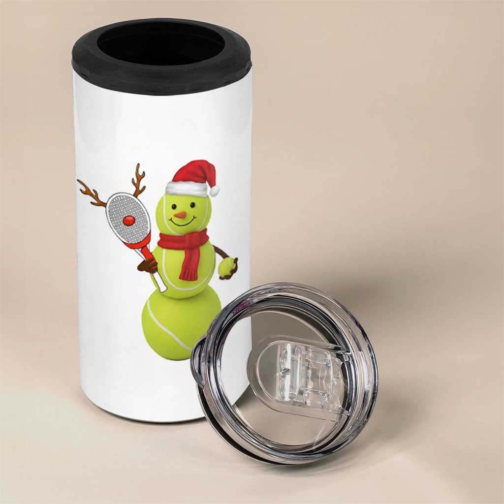 Funny Christmas Tennis Snowman 4 in 1 Can Cooler Tumbler Tennis Lover Gift - Wonder Print Shop